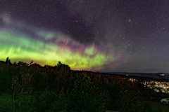 Aurora from observation platform at Hawk Ridge
