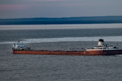 Duluth Ore Boat Winter Sunrise
