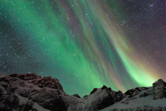 Batman Mountain Aurora Lofoten Islands