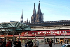 Koln Red Train Cathedral