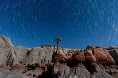 Toadstool Hoodoos early evening star trails shot